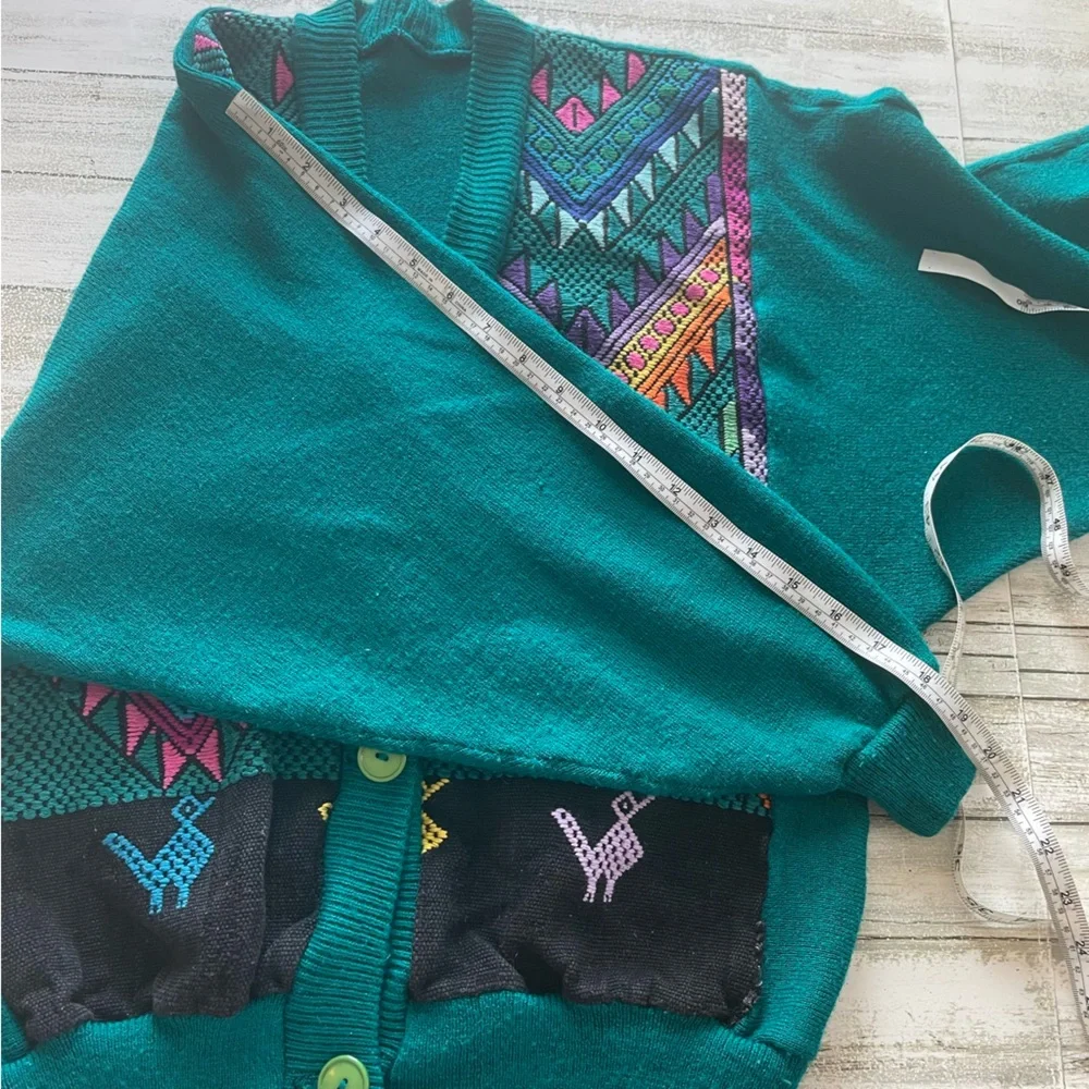 Vintage Colorful Geometric Patterned Cardigan - Picture 5 of 7